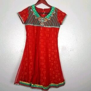 Vintage India Inspired Red Embellished Tunic